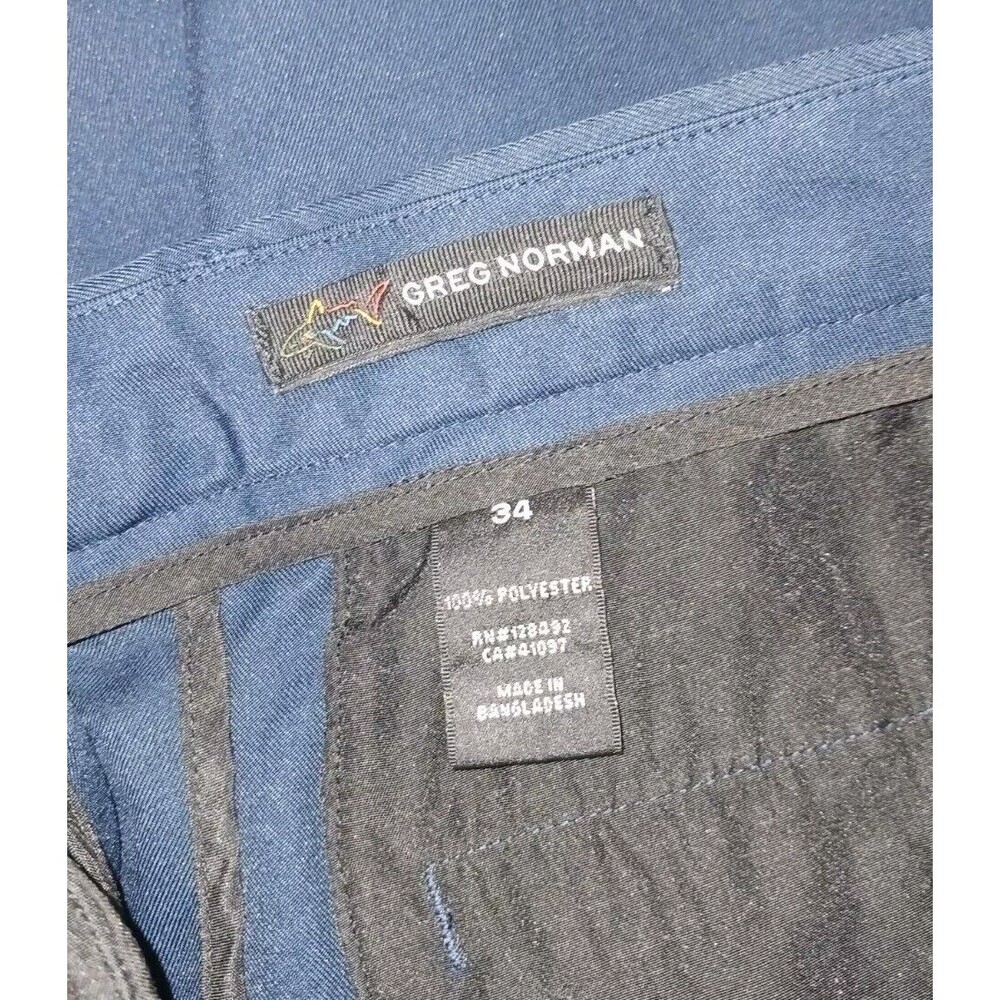 Greg Norman Mens Golf Shorts Size 34 Blue Chino - Picture 5 of 5